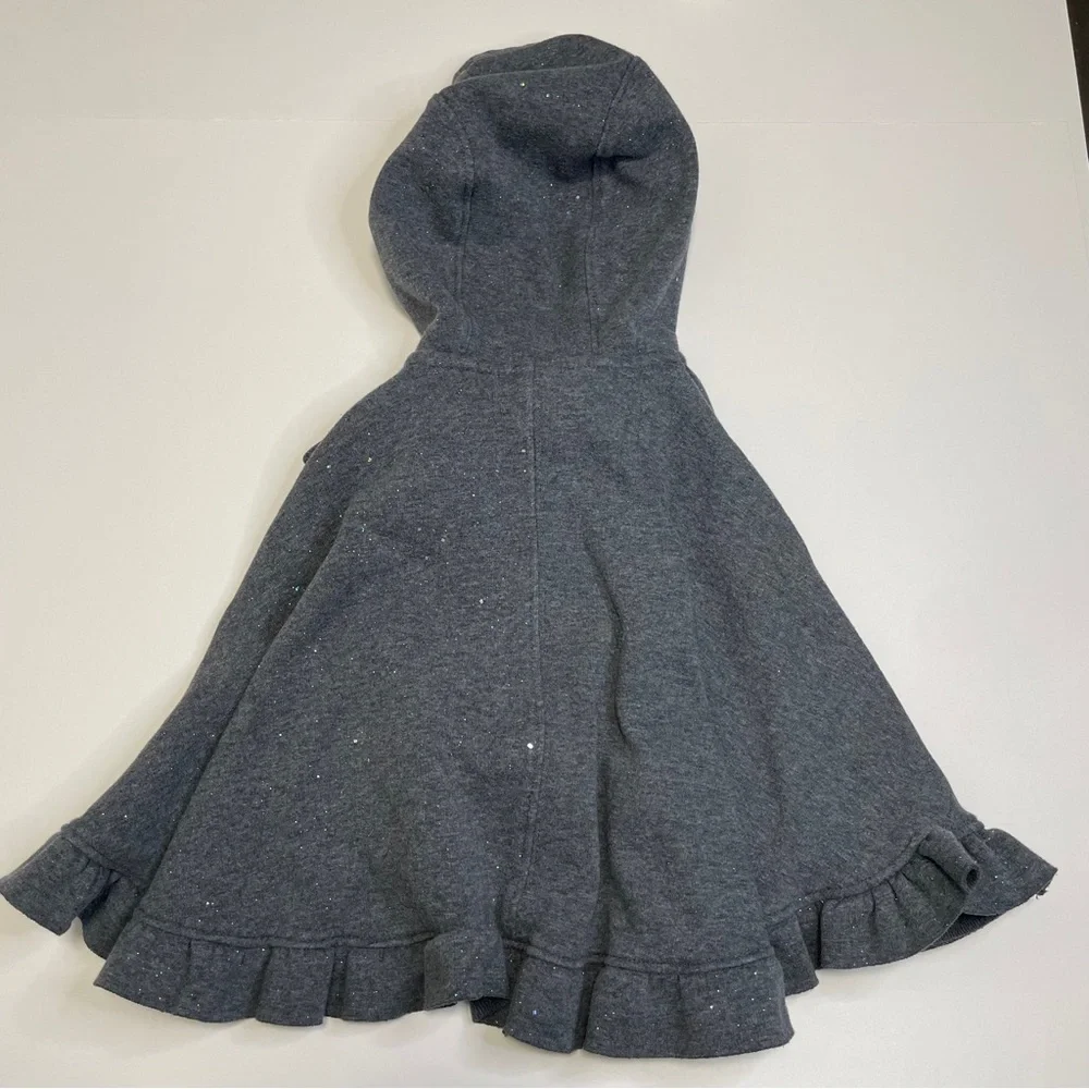 Max Studio Baby Girl Sparkly Hooded Ruffle Poncho Cape Sweater 24M